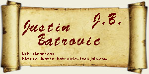Justin Batrović vizit kartica